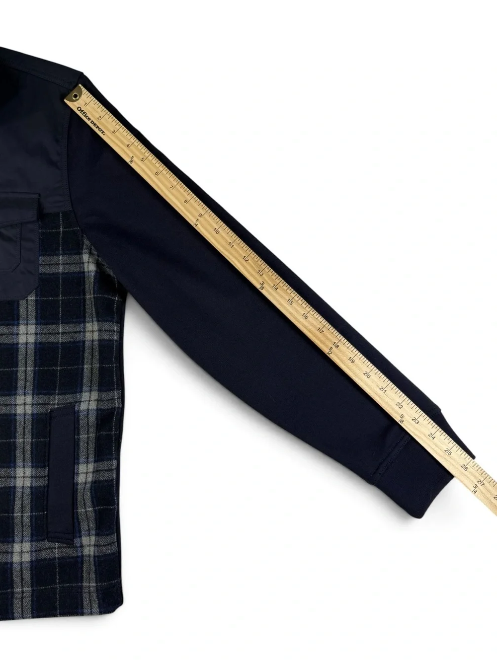 Banana Republic Mixed Media Wool Plaid Jacket Navy Men’s Large